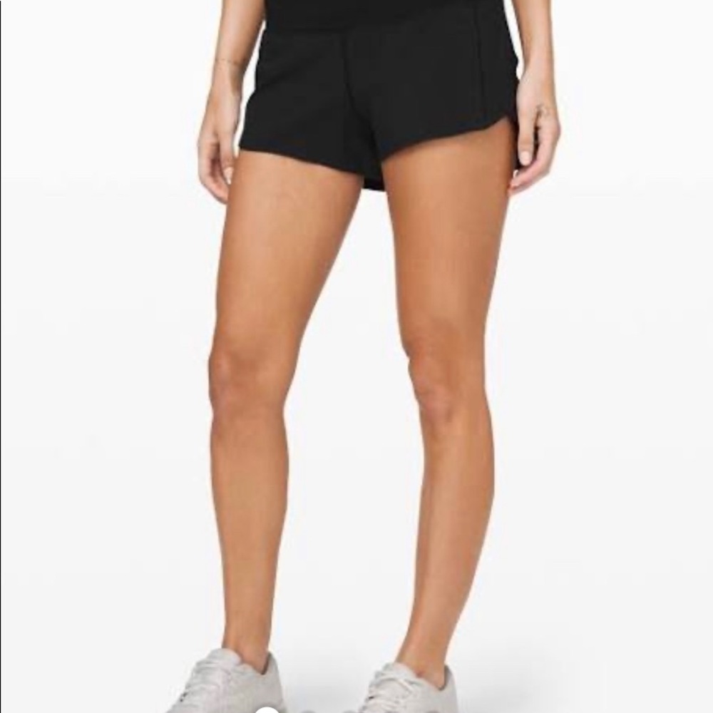 Black Lululemon speed shorts 2.5”